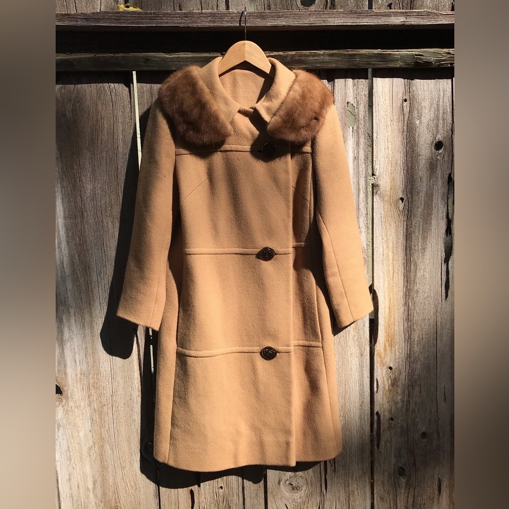 Vintage Jack Bloom California fur collar wool classy overcoat